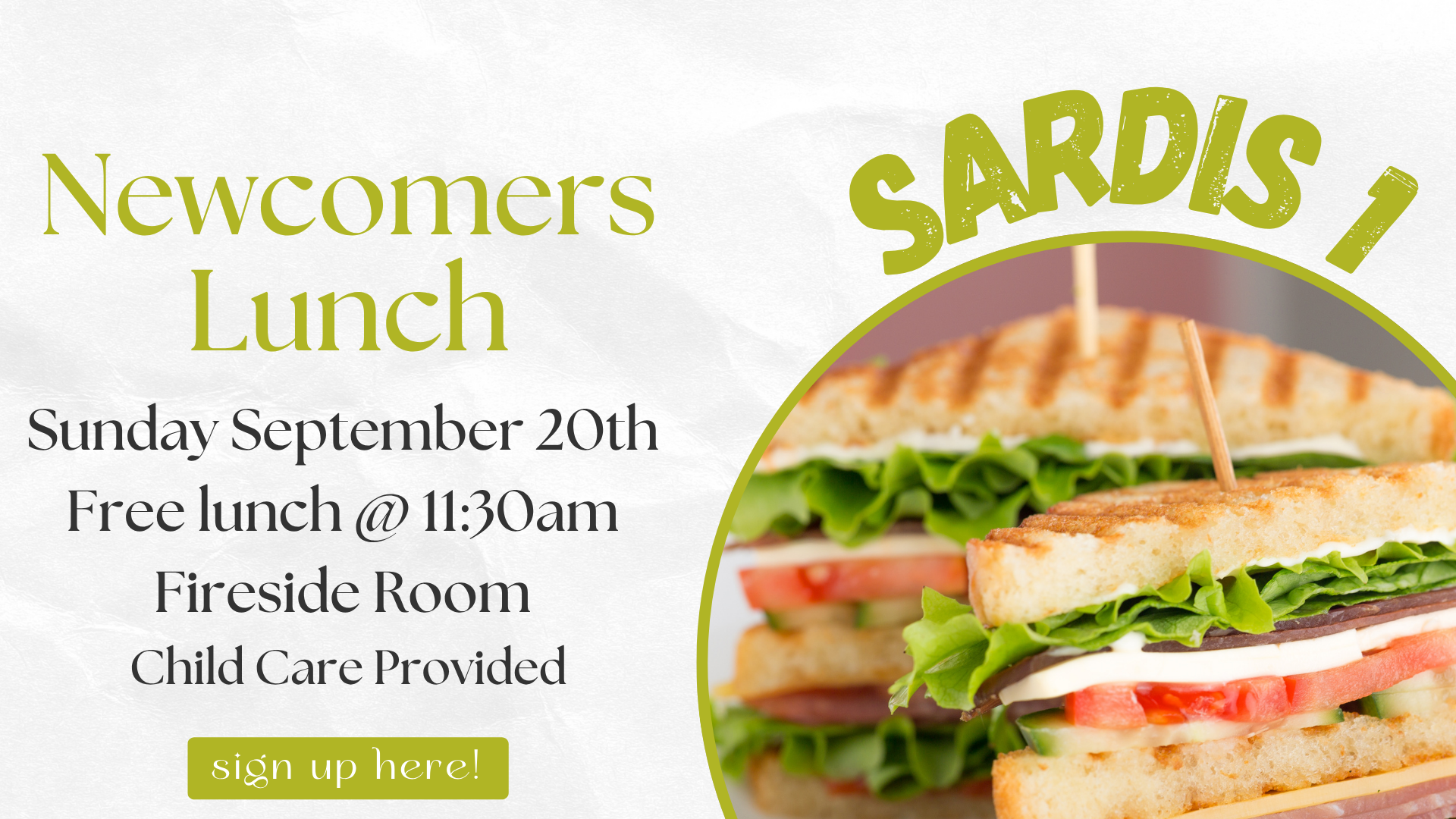 Sardis 1 - Newcomers Lunch