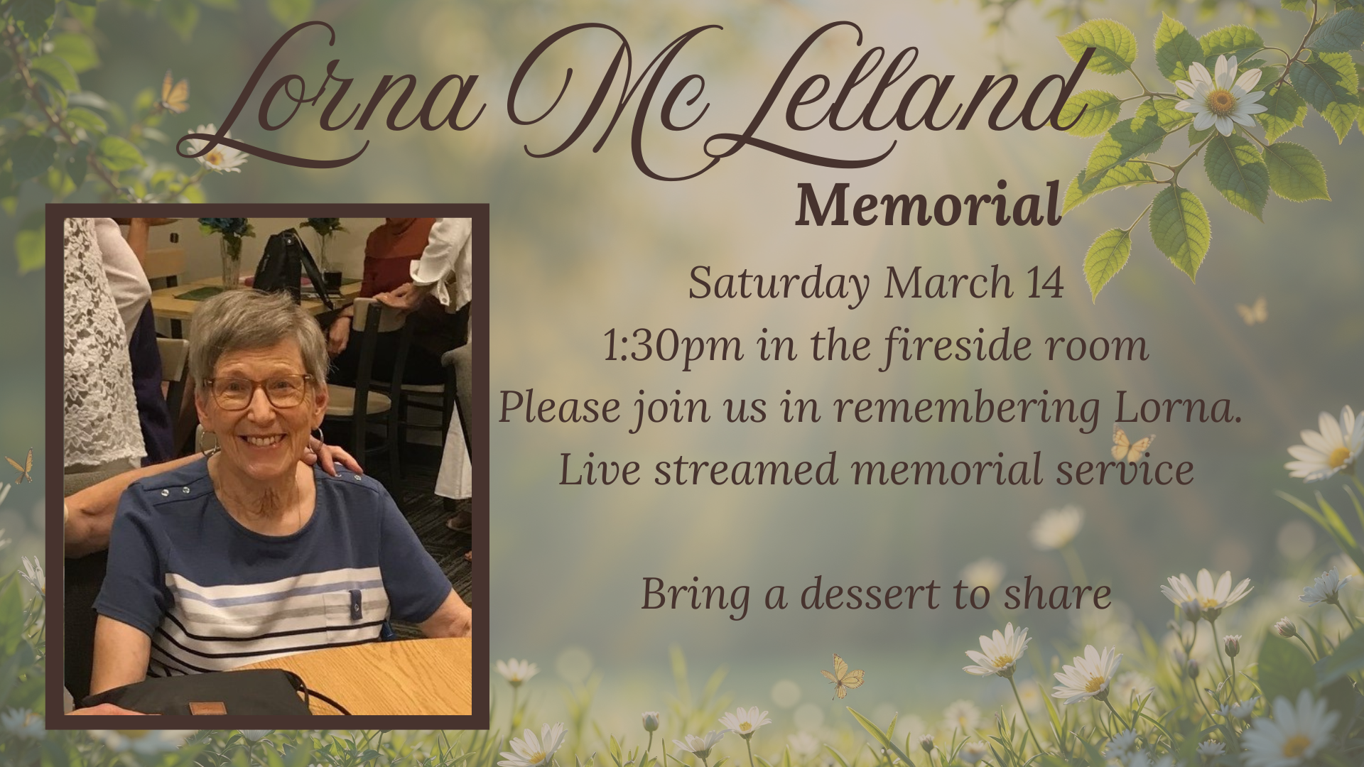 Lorna McClelland Memorial Service
