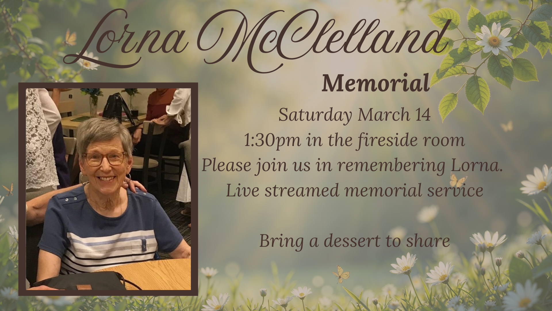 Lorna McClelland Memorial Service