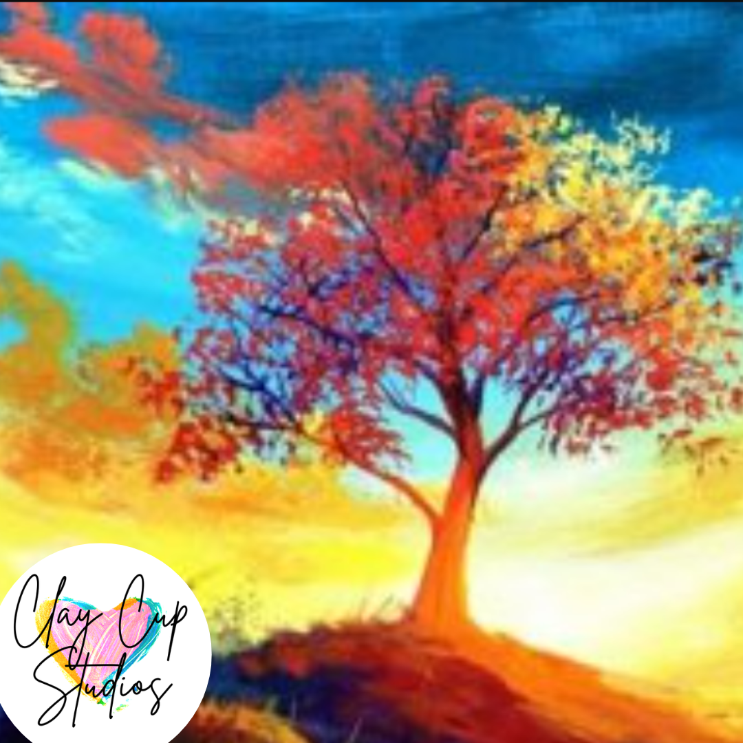 Paint and Sip Canvas Night - Tree at Sunrise