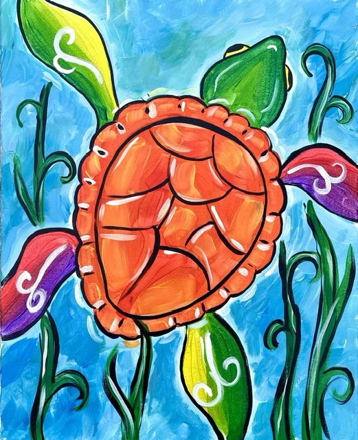 Paint and Sip - Tangerine Turtle