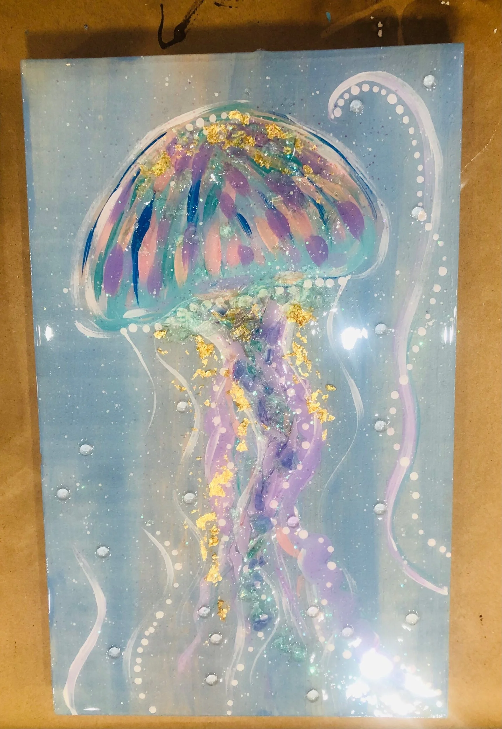 Clay Cup Studios— Resin, Glass & Paint Mixed Media Jellyfish
