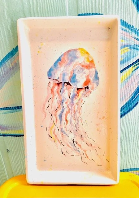 Watercolor Jellyfish Serving Platter