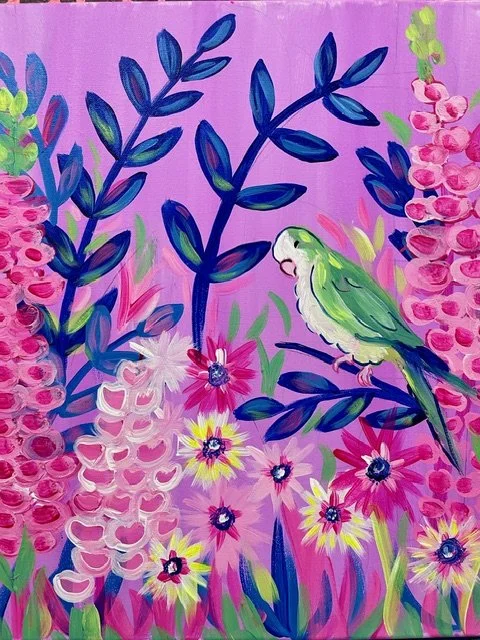 Canvas Paint and Sip Night - Galveston Monk Parakeet