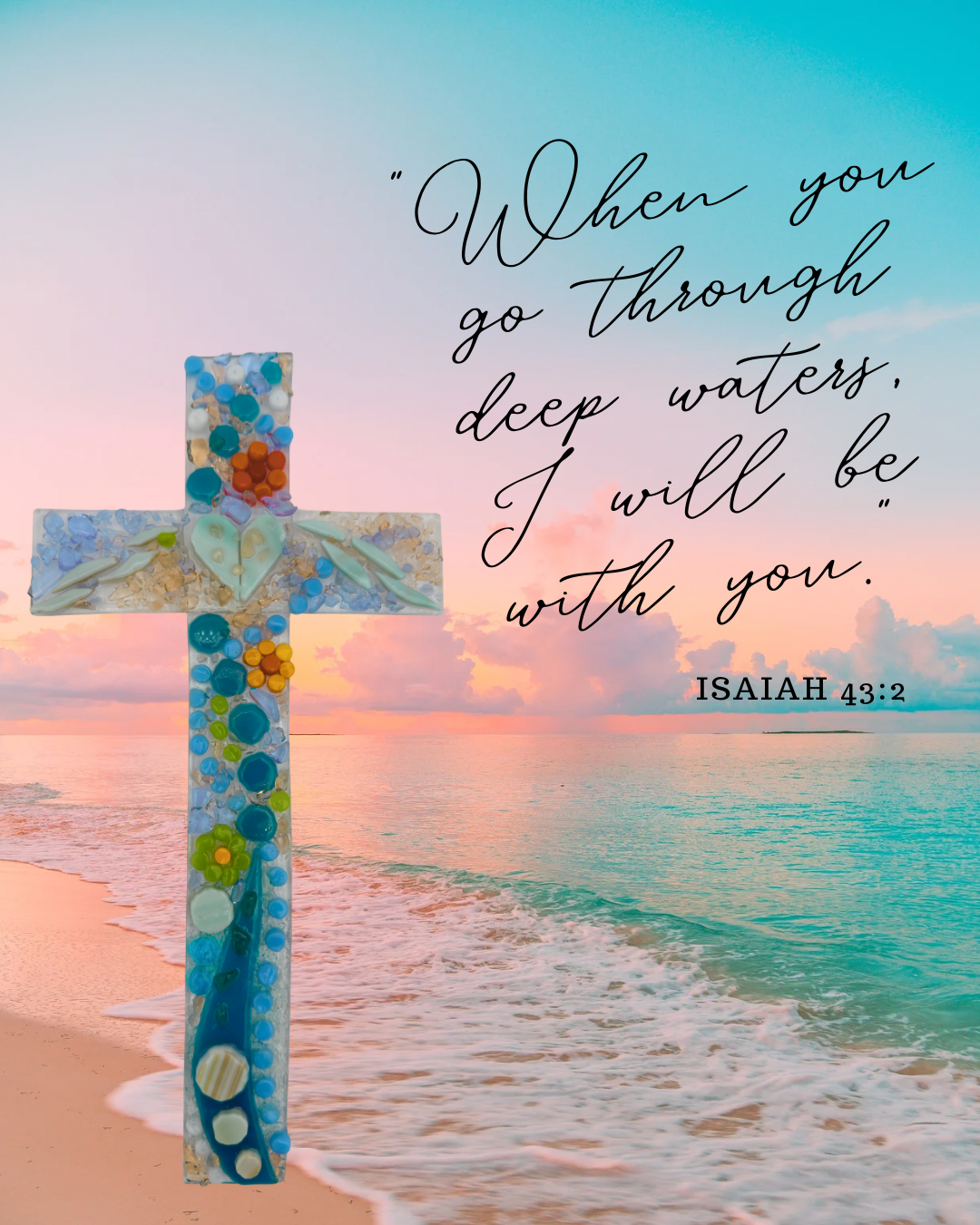 Fire &amp; Faith Glass Cross