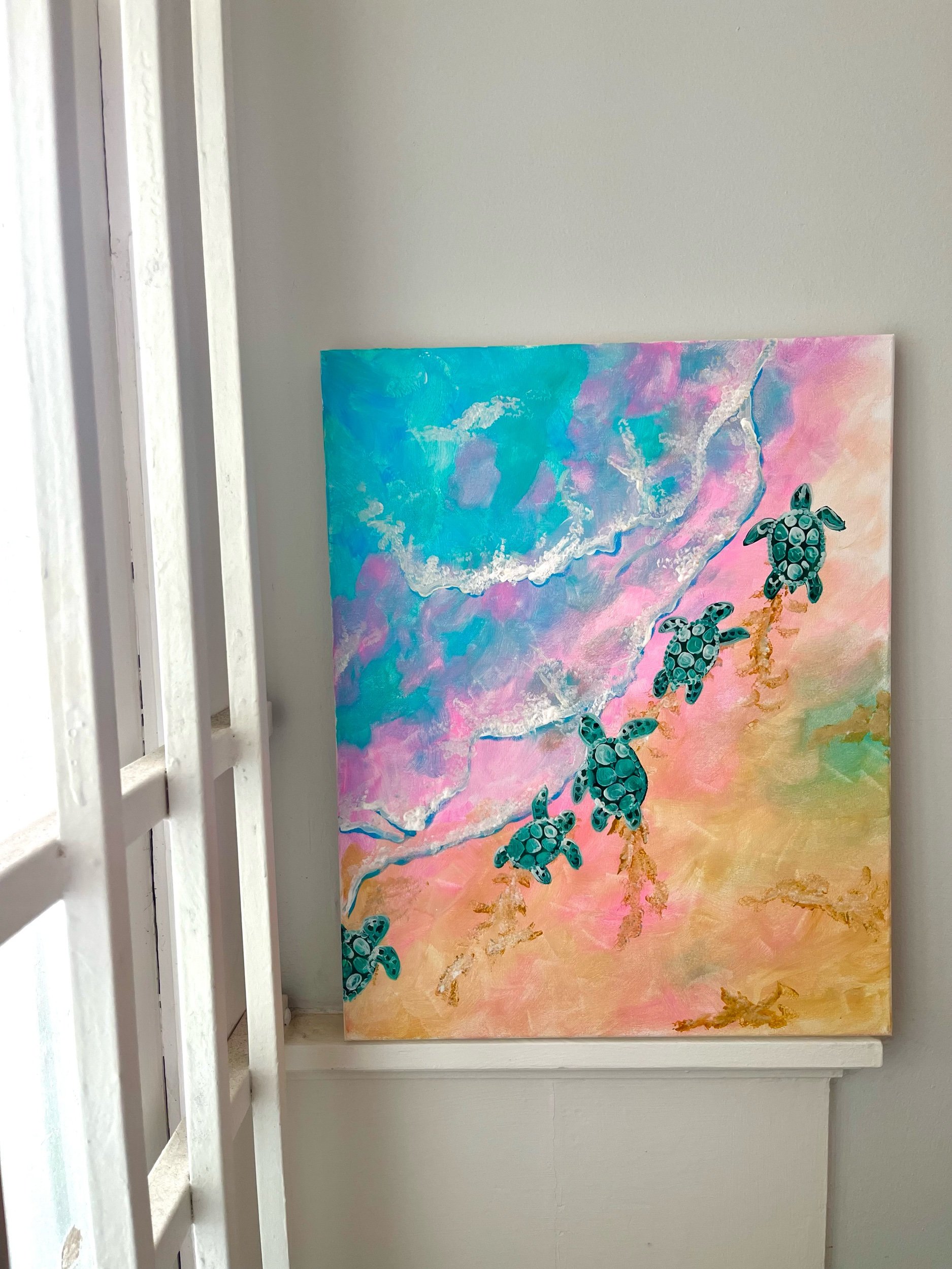 Brushes &amp; Bubbles - Canvas Painting - Into the Blue Design