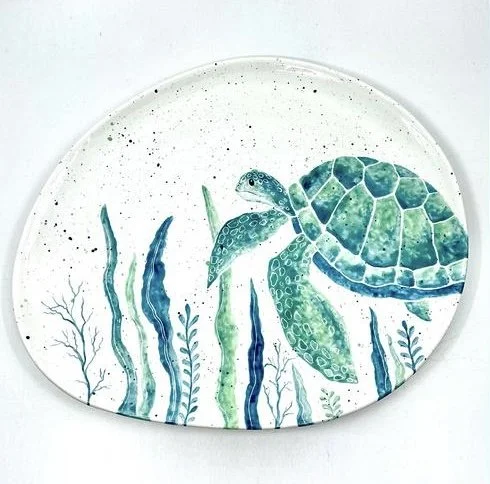 Water Color Sea Turtle Plate