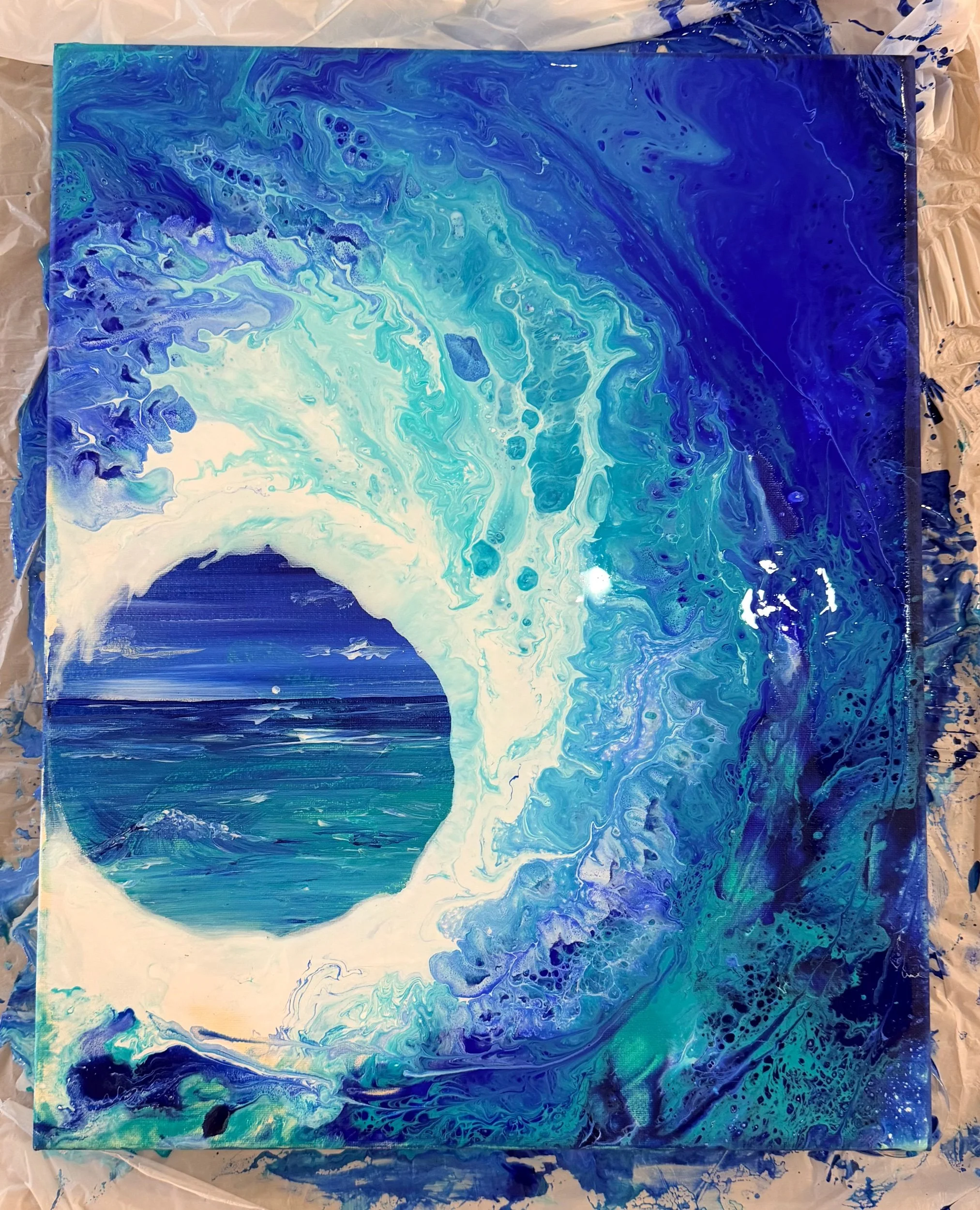 Through the Tide - Fluid Pour Canvas Workshop