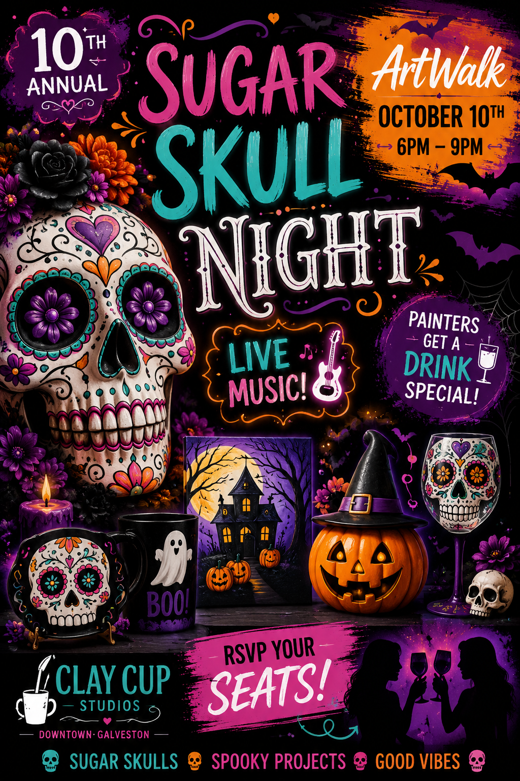 10th Annual Sugar Skull Night at Artwalk!!!!