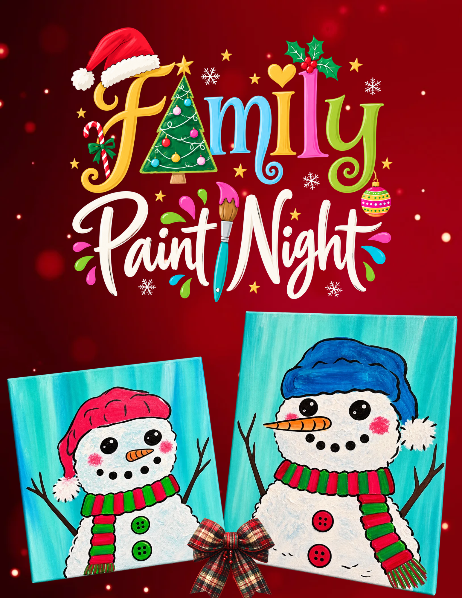 Snow Much Fun! Family Canvas Painting 