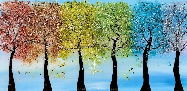 Resin and Glass Fall Trees 
