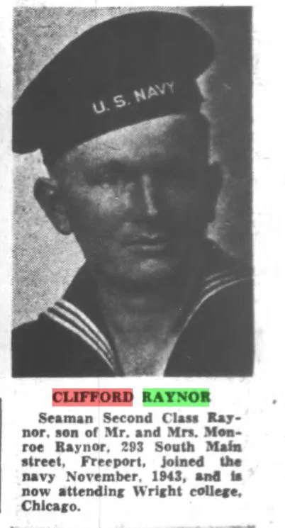 Clifford "Dick" Raynor served in the Pacific Theater with the U.S. Navy during World War II.