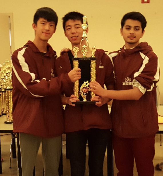 Kevin Yan, Kevin Lu, Aryan Shah, and Allen Zhang (not pictured) won the 3 rd Place team award for Grade 11.