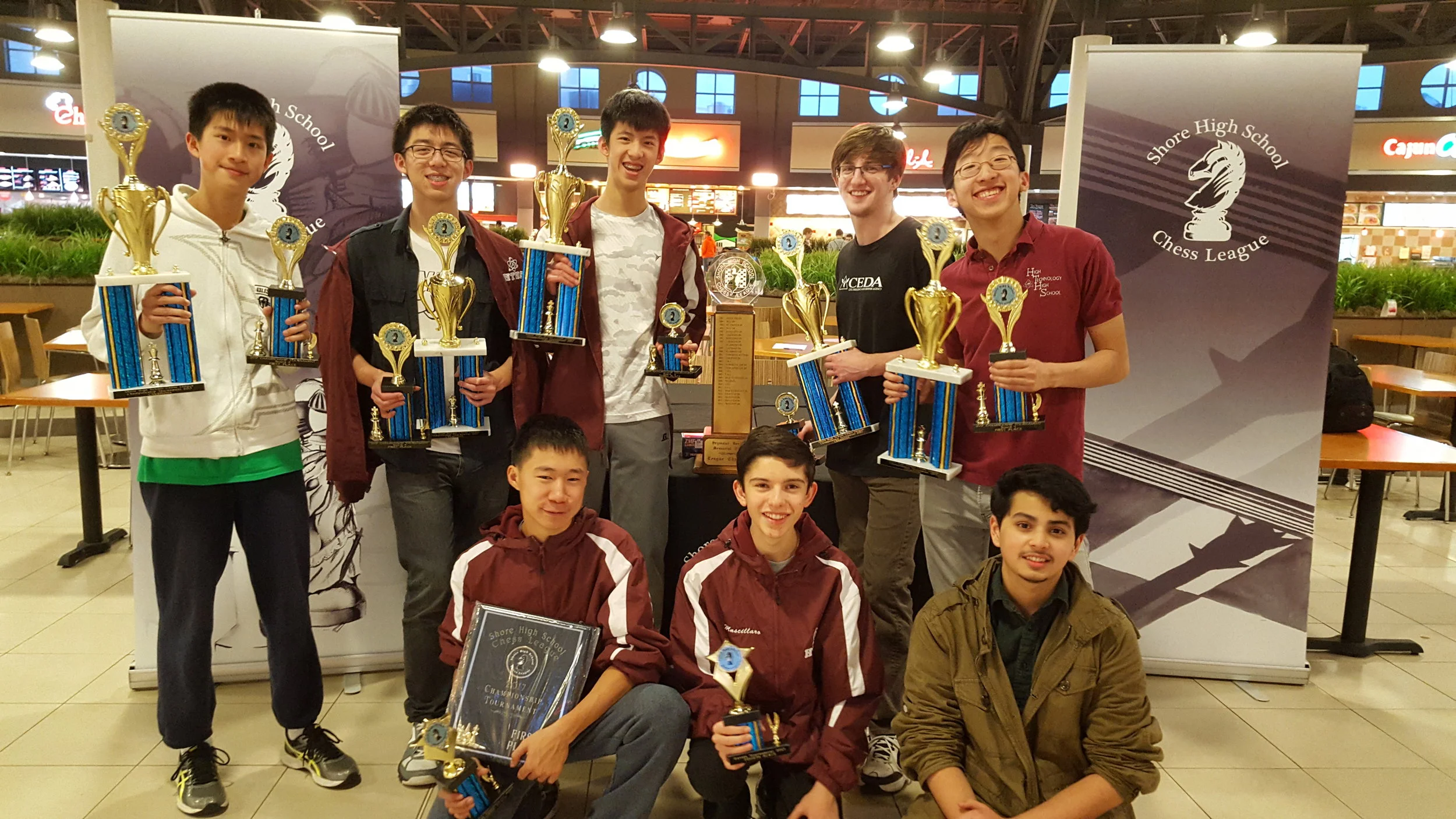 Back Row: Jason Yan, Kevin Lu, Kevin Yan, Phil Meltzer, and Chris Wu. Front Row: Allen Zhang, Andrew Mascillaro, and Aryan Shah.