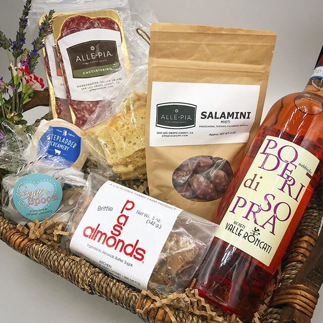 Mothers day baskets are available This week! Call and they will be ready by Friday! Amazing local products and delicious bottle of wine from Italy. The perfect gift for the mother who loves good food!! Call 805.461.6800 to schedule your order basket 
