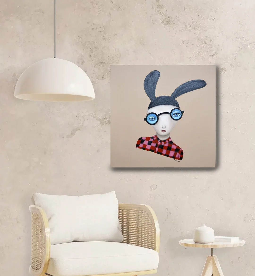 Lulu Lapin! Oil on Canvas — 24 × 24 inches