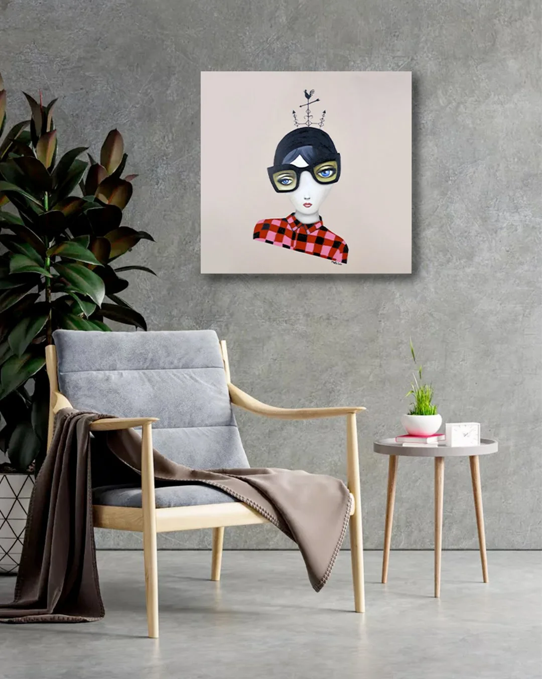 Lulu Coq! Oil on Canvas — 24 × 24 inches