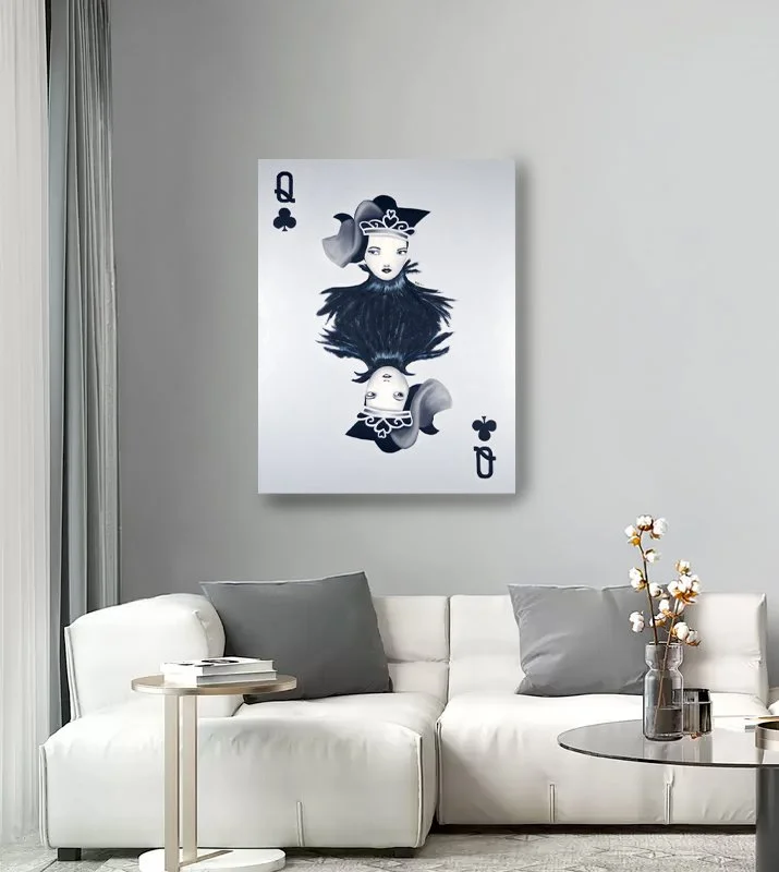 La dame de trèfle 30 x 40 pouces