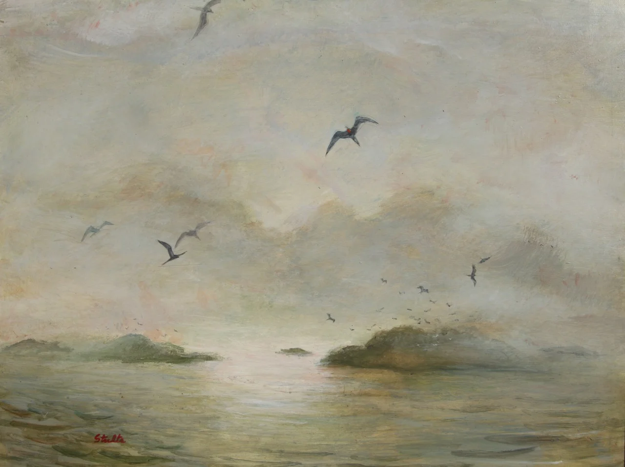 "Foggy Evening," oil painting (1970) by Larry Stults