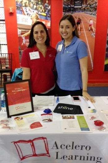 Rita Kelly, Director of Talent Acquisition, and Karina Rivera, Director of HR for Shine Implement recruit at Columbia University.