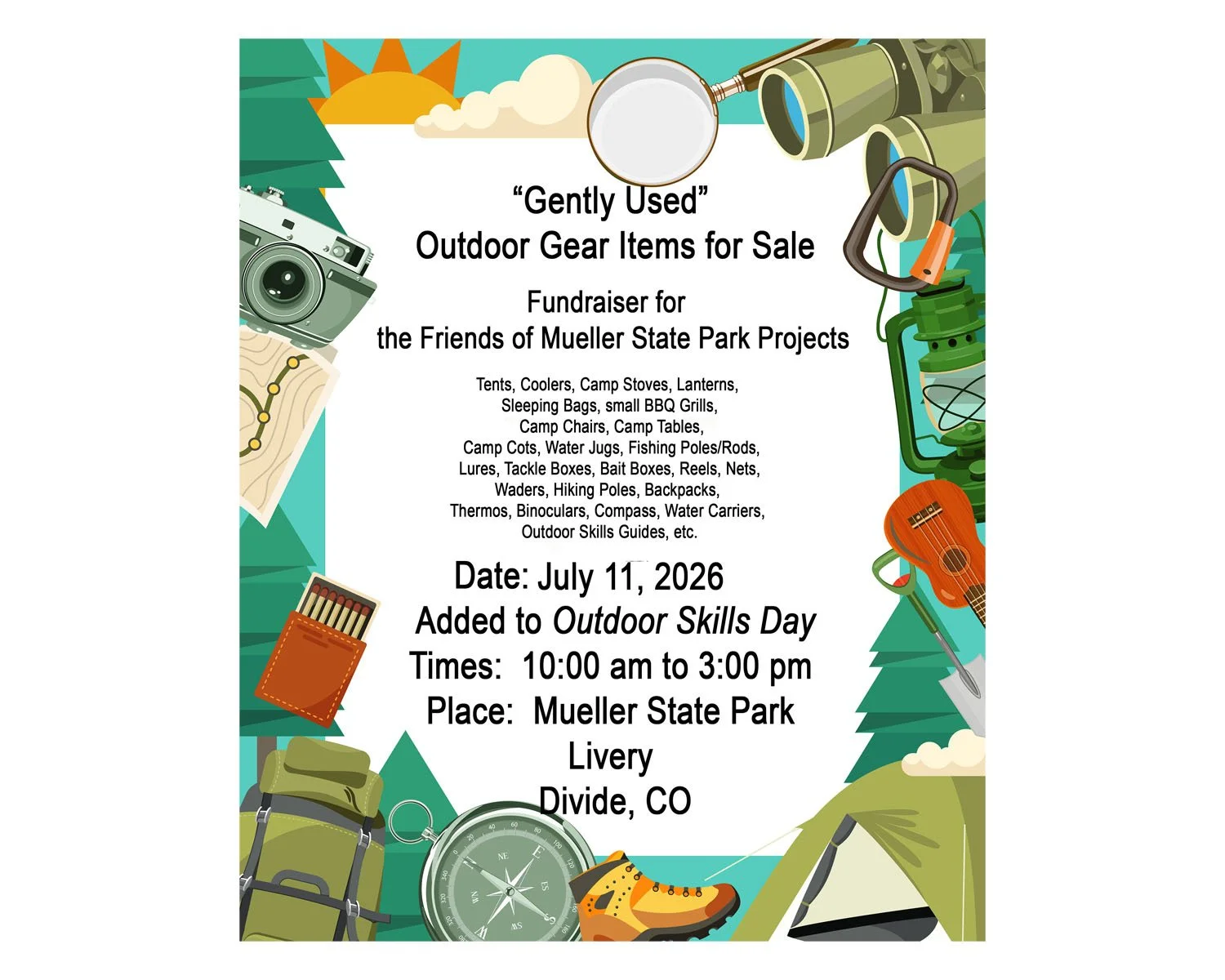 Friends of Mueller State Park Gently Used Gear Sale
