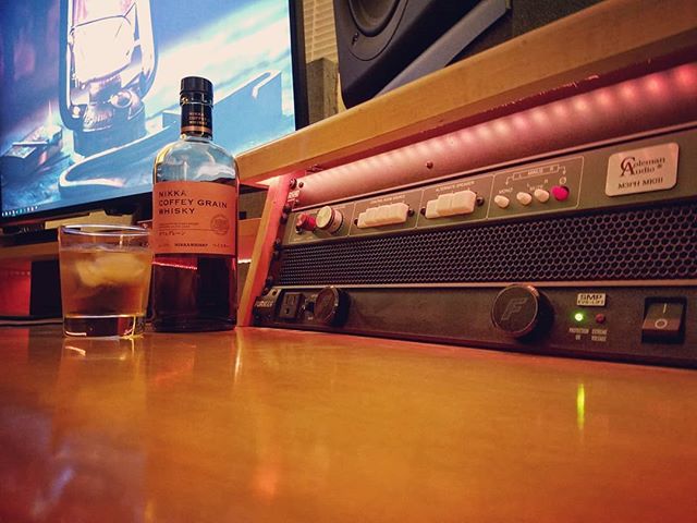Friday night and the work is done, the homework is done, and the reference mixes are bounced. Good time as any for a celebratory glass of #nikkacoffeygrain . What are you having?