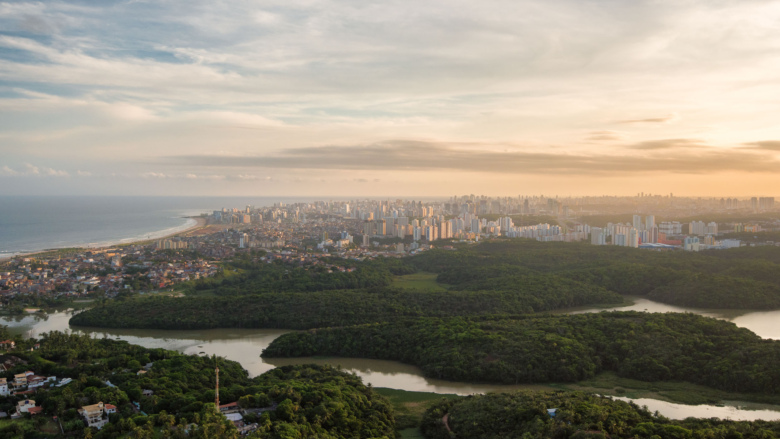 Aerial view of Pituaçu park in Salvador,Brazil