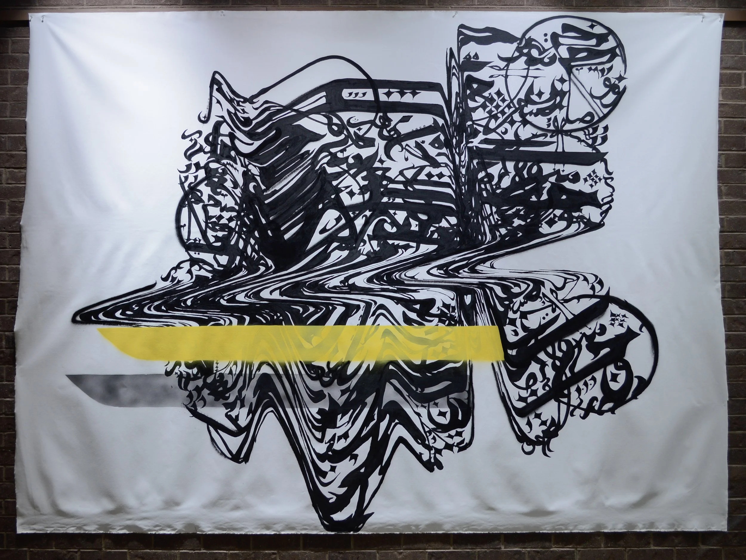   UMOJA WA MAKABILA YANGU  Acrylic and spray paint on canvas 113” x 84” 2022 