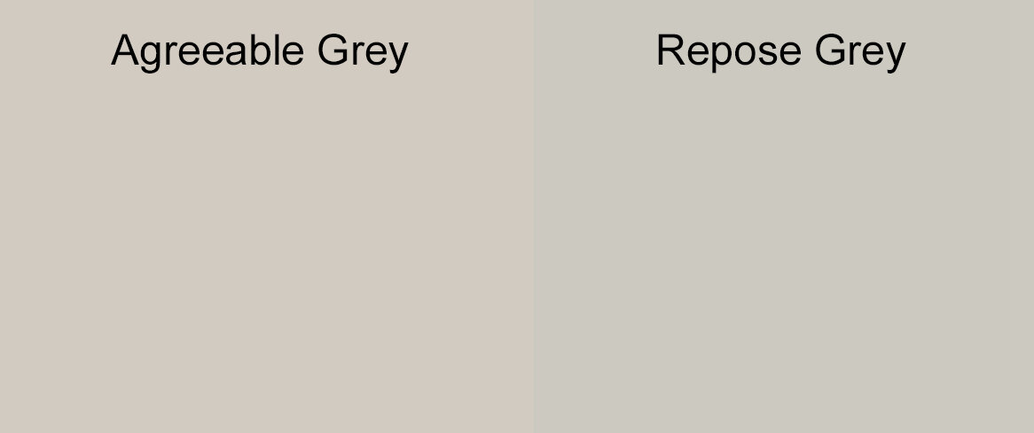 Sherwin Williams Agreeable Grey #7029 &amp; Repose Grey #7015