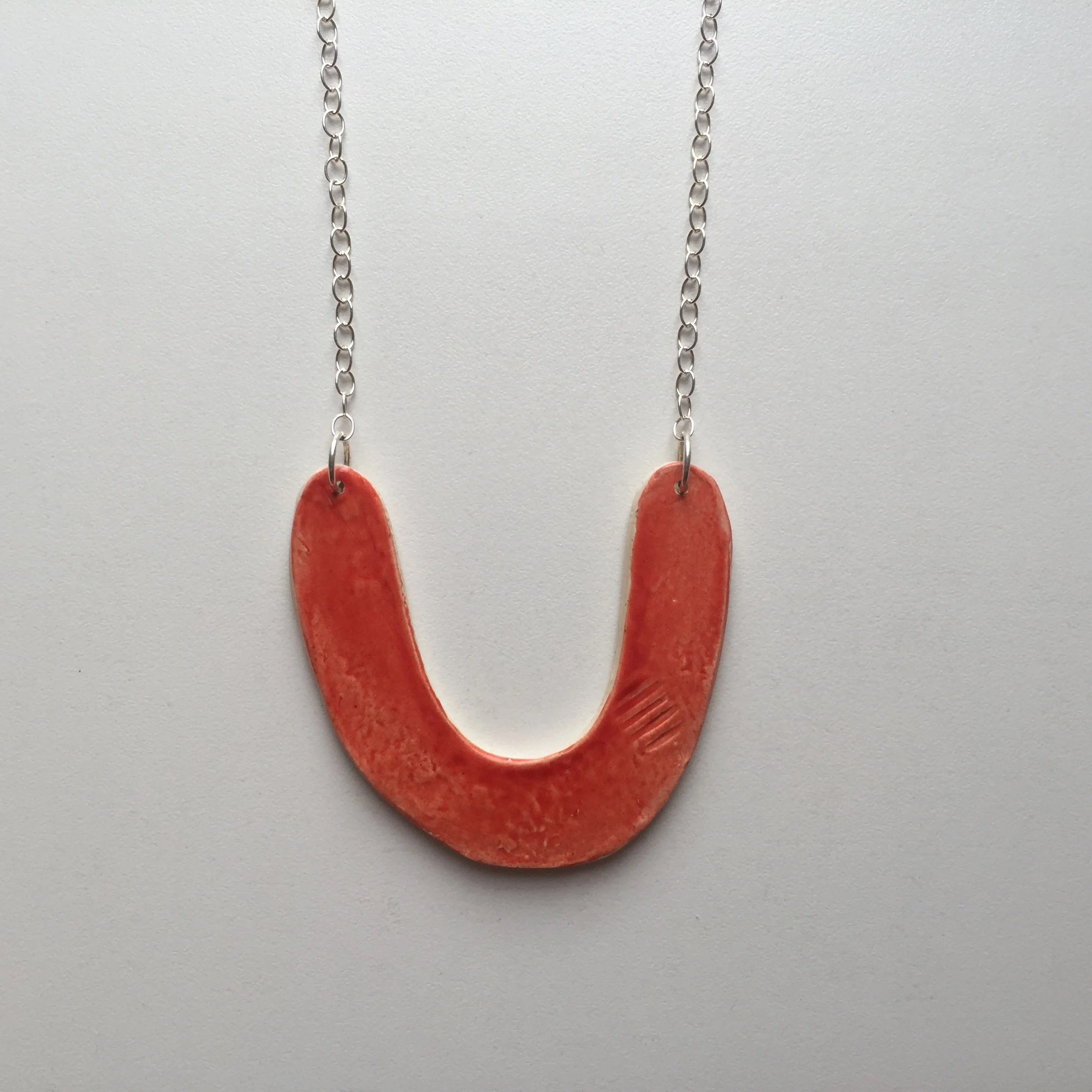 handmade ceramic and sterling silver necklace // jordan kushins