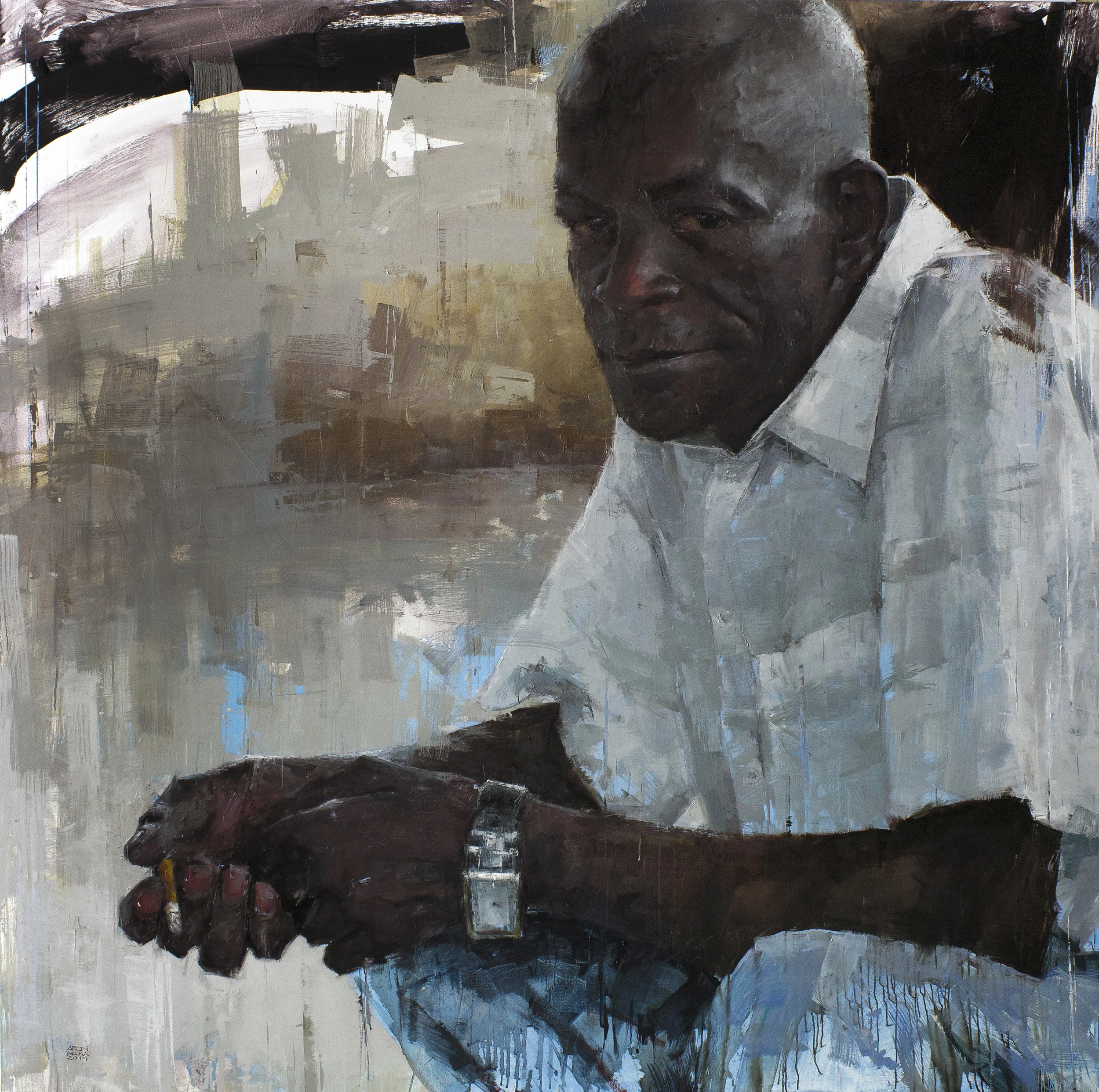 Papeh Sow 2014 72 x 72 inches oil on canvas