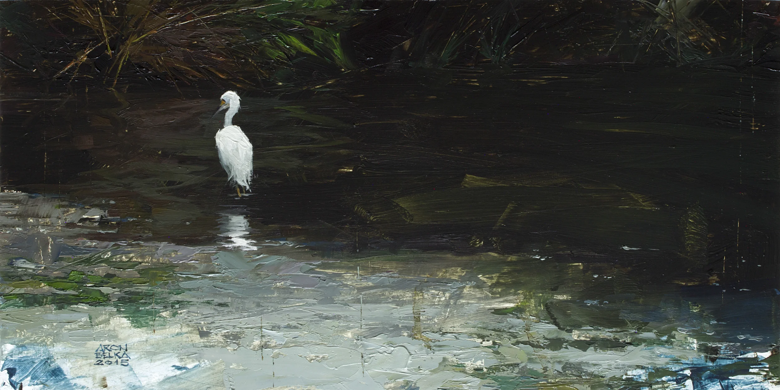 Bayou Sauvage 2015 10 x 20 inches oil on wood