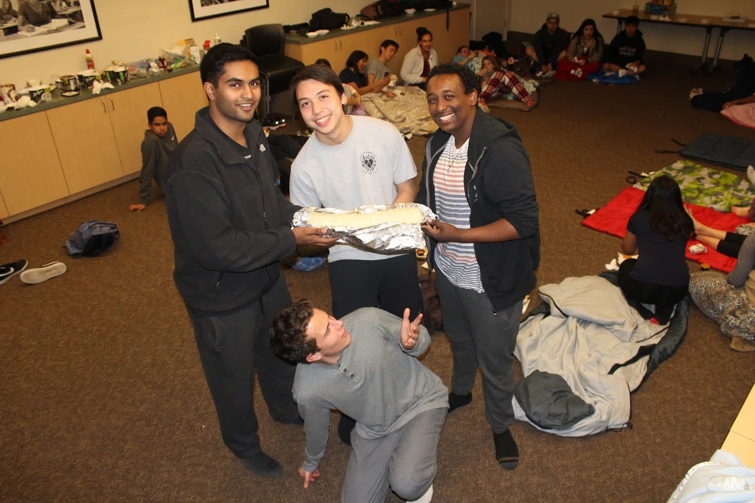 The boys in room Dabbin' Debaters decided to spilt a massive Burritozilla.