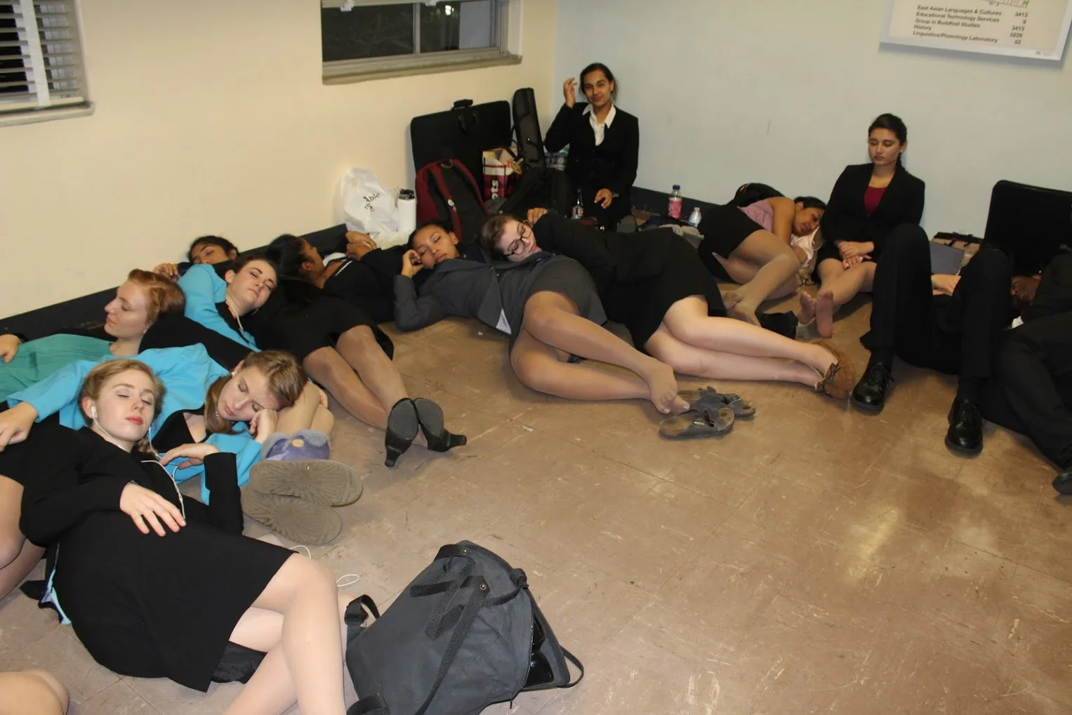 A team that competes together naps together.