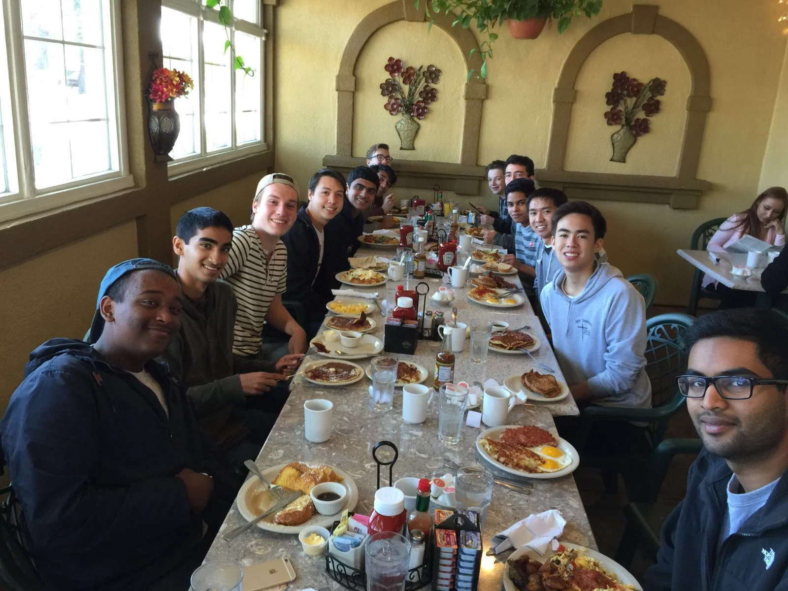Boys' breakfast at Bill's before the big day!