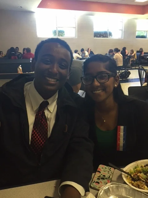 Our two speech semifinalists - Sam and Bharathi!
