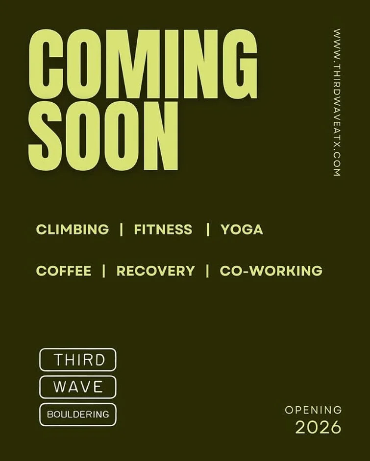 So exited to have a climbing gym in South Austin! 
@thirdwave.atx will offer:
bouldering//fitness//coffee//yoga//recovery//co-working
Limited time and limited availability: $5 pre-opening memberships. Link in story!!
.
.
.
.
.
.
#southaustin  #bould