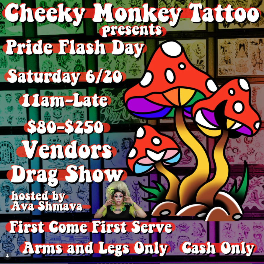 Cheeky Monkey Tattoo Pride Flash Day