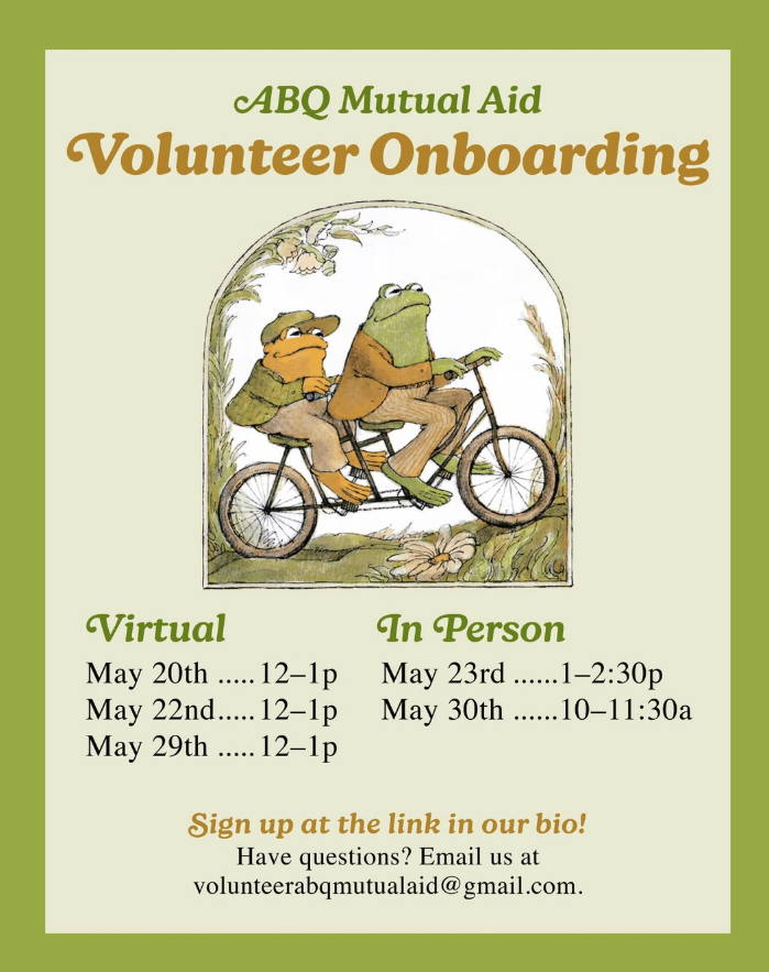 Albuquerque Mutual Aid Volunteer Onboarding