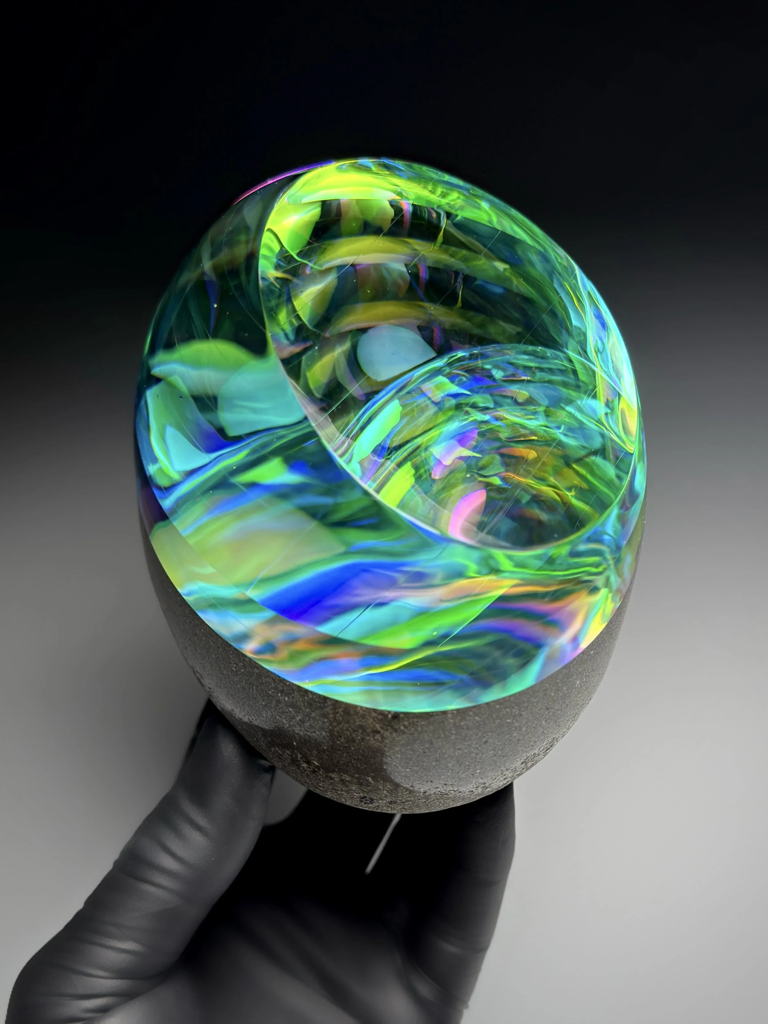 Faceted Basalt Moonrise Orb