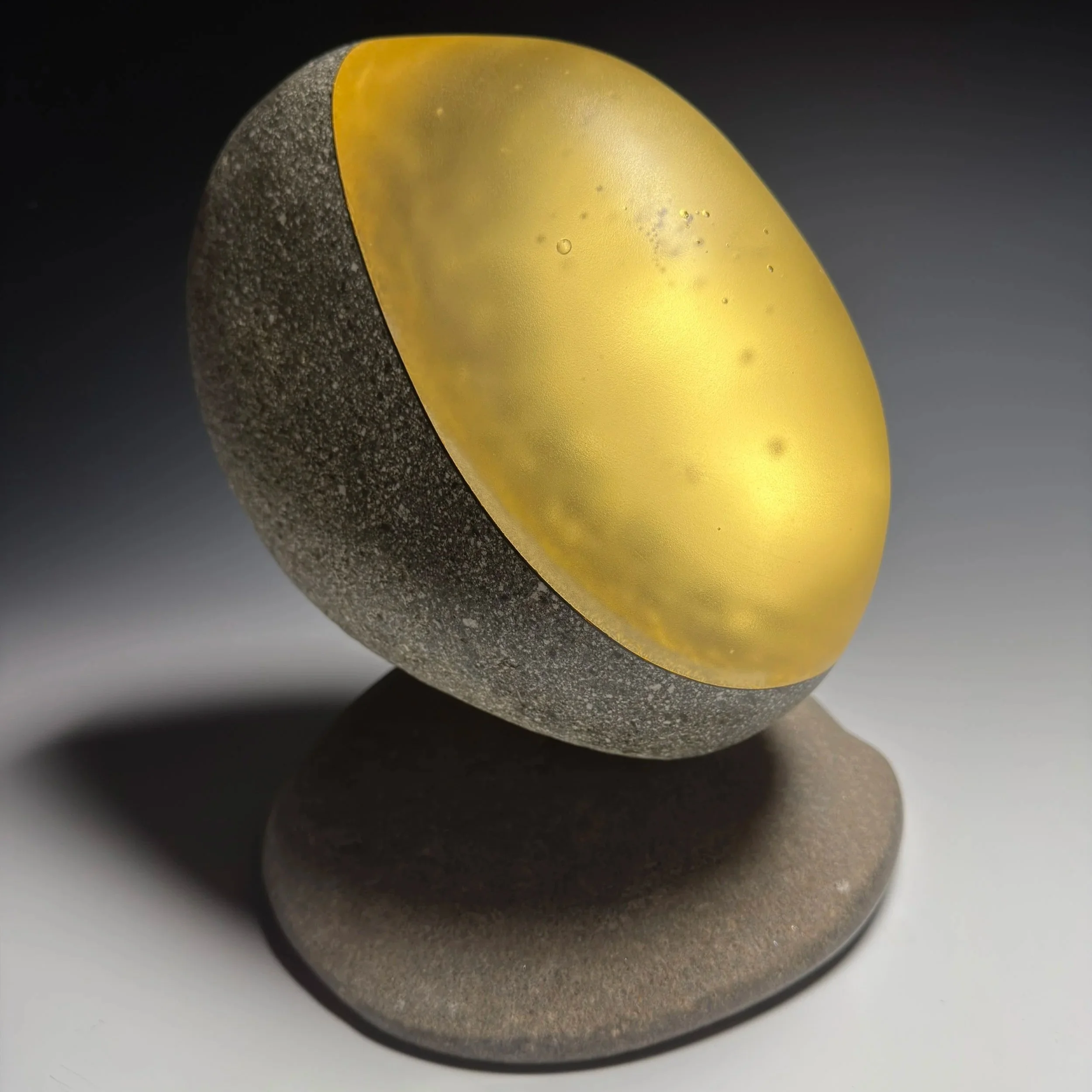 Stone and glass sculpture