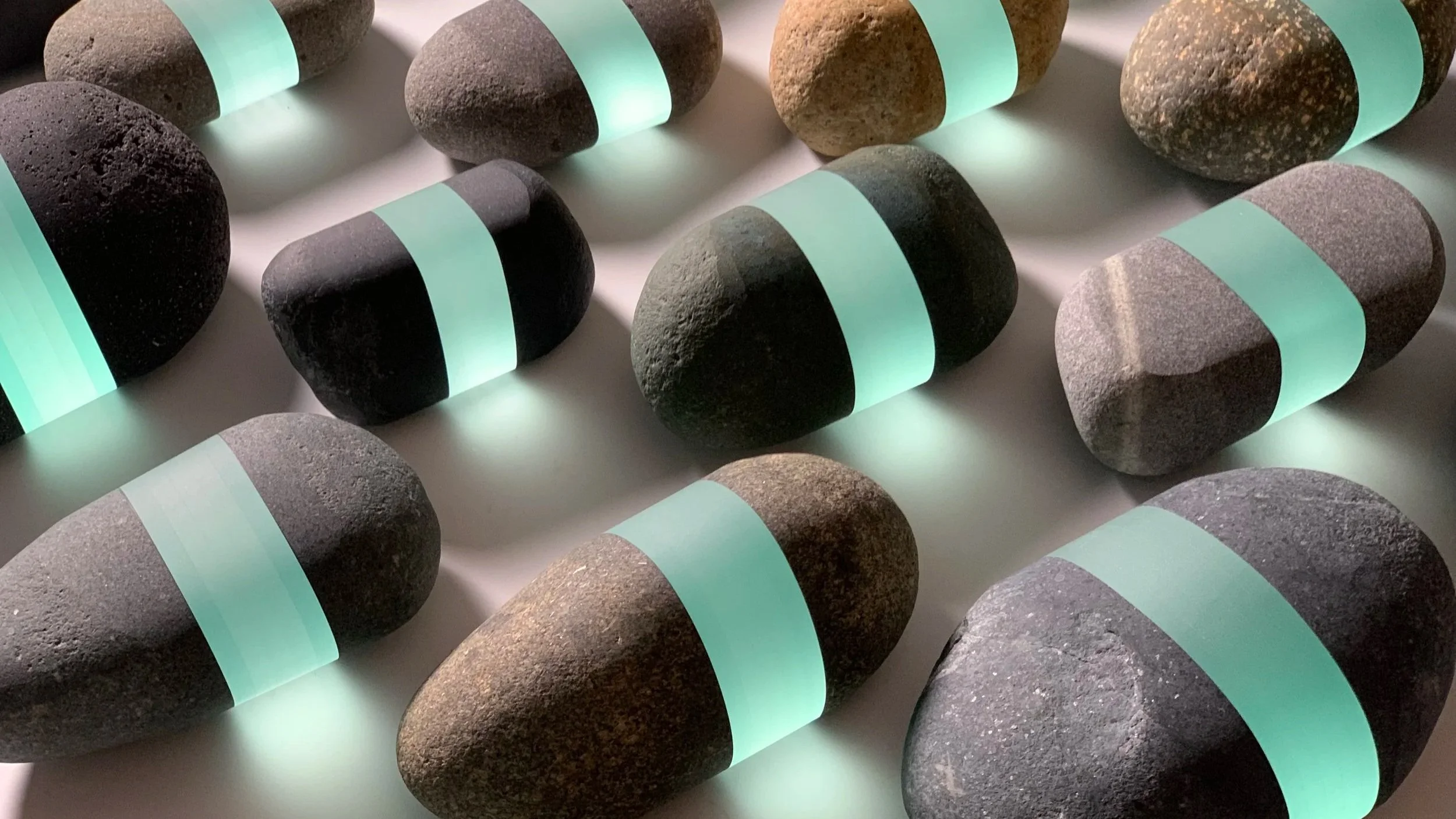 Glass and stone sculptures
