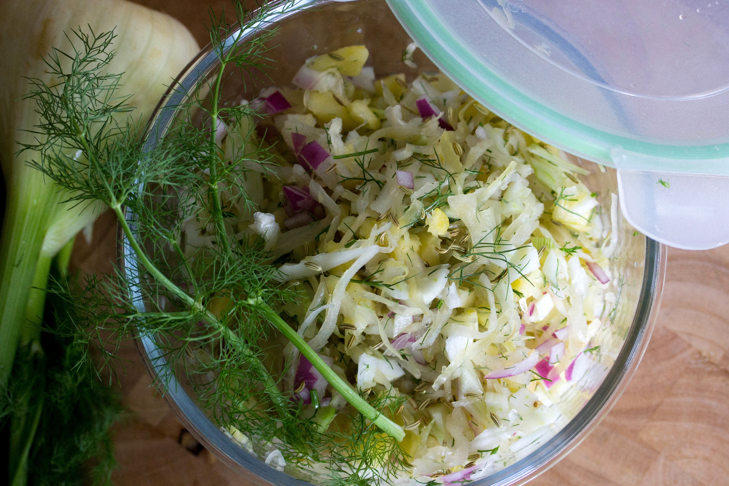 Pineapple Fennel Sauerkraut Slaw