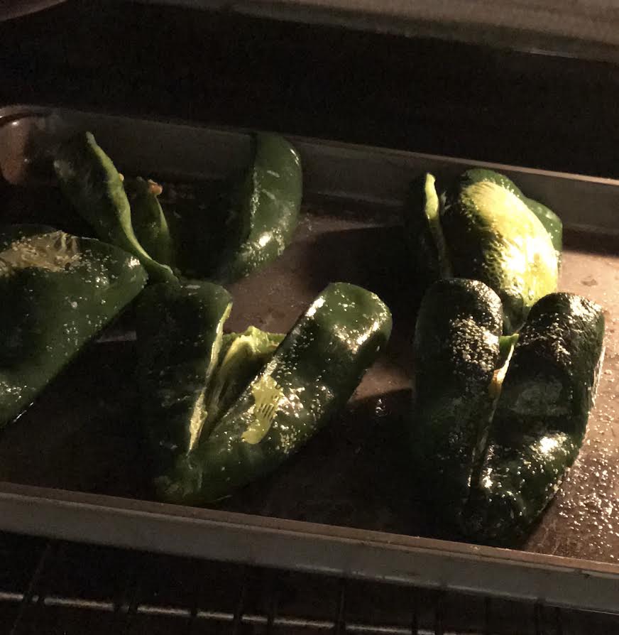 Coat peppers with oil and sea salt