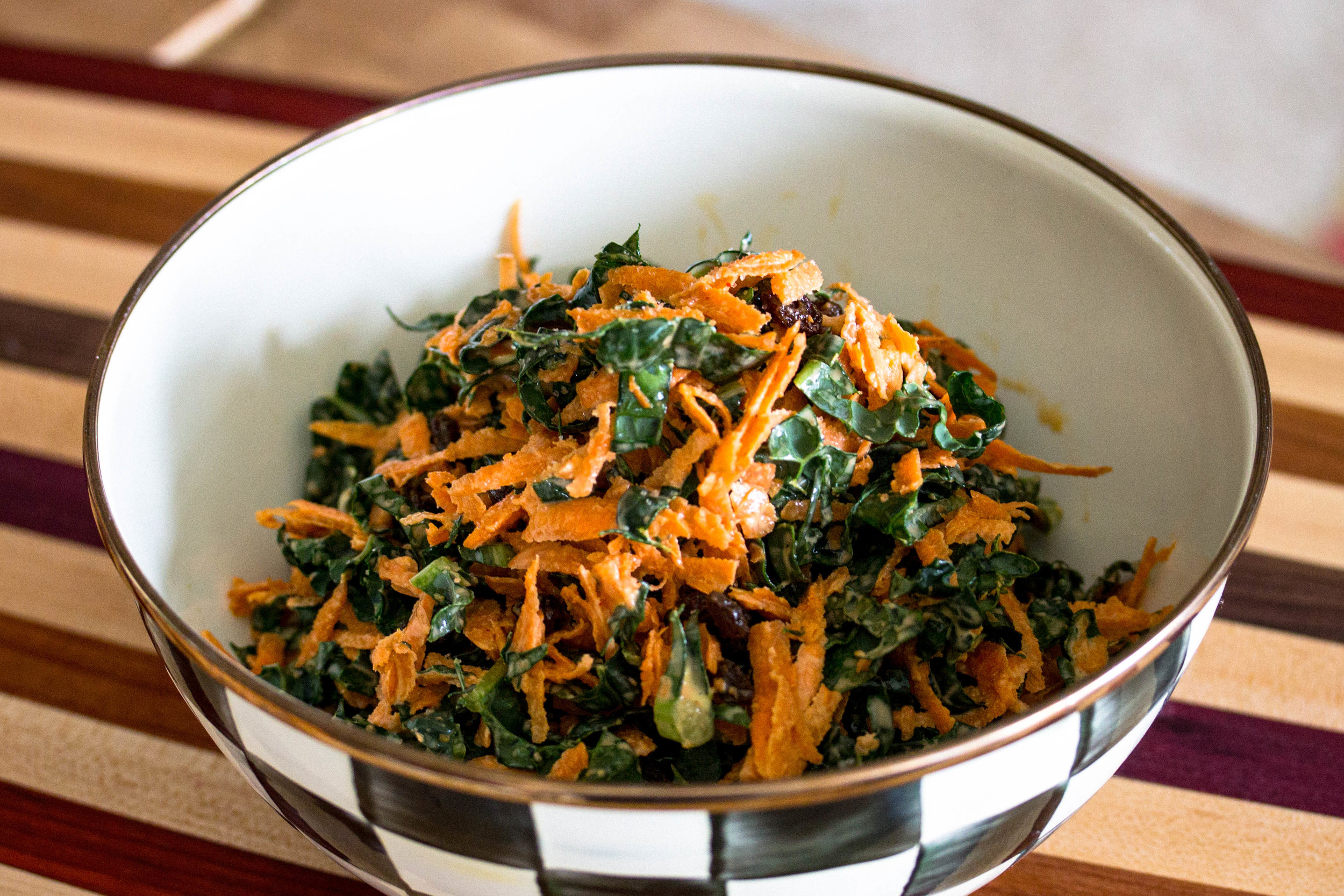 Carrot, Kale &amp; Raisin Salad