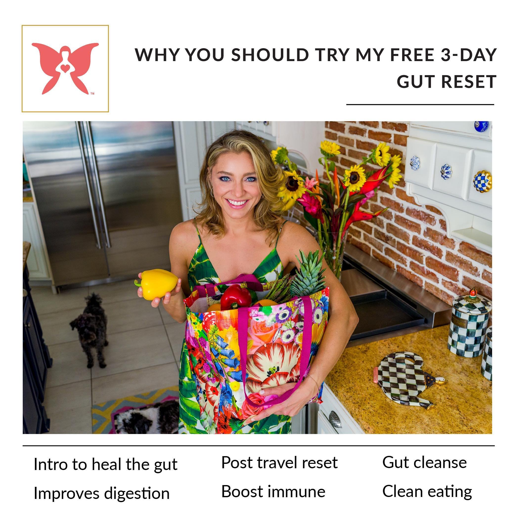 My FREE 3-Day Gut Reset is available for download via the link in my profile. It&rsquo;s all about consuming more cooked foods, blended soups, broths, smoothies, and fresh juices, all foods that are much easier on the gut to digest, give the gut a bi