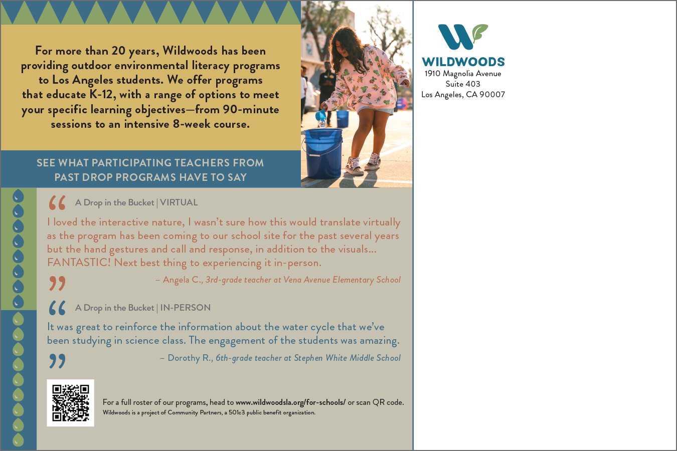  Wildwoods postcard mailer to local schools - address 