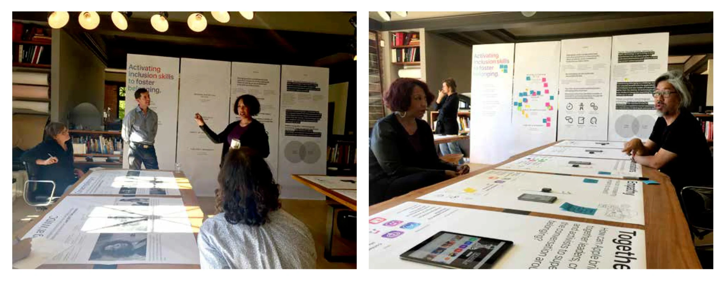 Workshop participants are immersed in the inclusion framework narrative and supporting product prototypes.