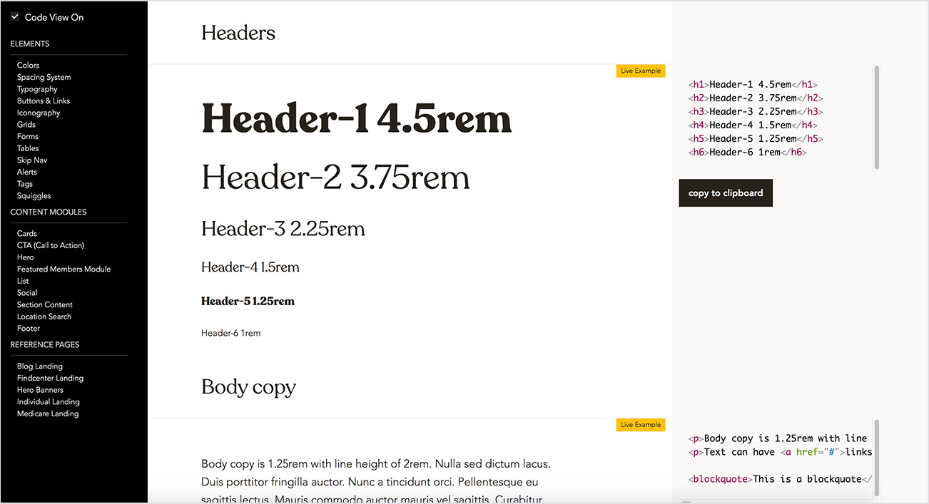 Coded Pattern Library is live in the code base and referenced in page designs.