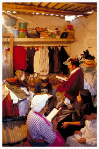 Luis Aguilar and his family first studied Jewish texts in this cramped room of their Trujillo home. Luis, an engineer, became interested in Judaism after the Six Day War in 1967, when he read Theodore Herzl’s The Jewish State. "We had never met a rabbi or a Jew," Luis recalled, "but we became very emotional reading this book." Once the Aguilars were exposed to Jewish practice, they waited for a decade to convert so, in Luis’ words, they "could go to Israel and live as Jews." During their decade in limbo, Luis’ family suffered severe economic hardship because of the family’s steadfast Jewish observance. As he explained, "Aside from the fact that there is little work in Peru, when an employee puts conditions on the employer, he is thrown to the street." In Luis’ case, his "conditions" were that refused to work on Shabbat or major Jewish holidays. Finally, in November 2001, Luis Aguilar and his family were formally converted to Judaism. They fulfilled their dream of making Aliyah in May 2002. Today, Luis and his family do not have to choose between religious observance and gainful employment.